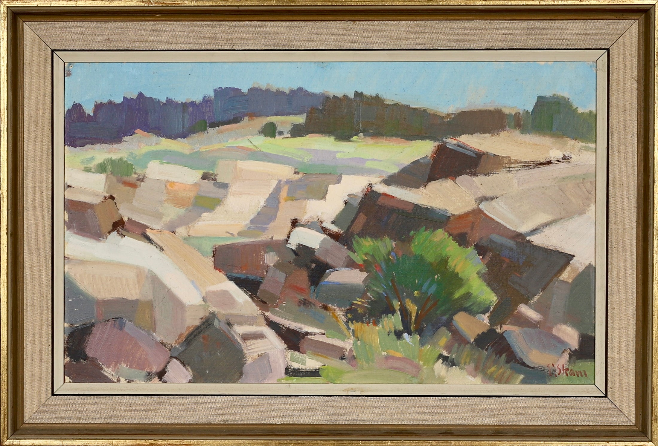 Mid Century Original Oil Painting From Sweden By E Skans