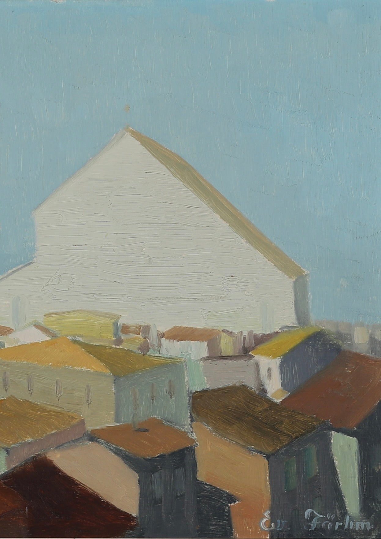 Original Oil Painting Vintage Mid Century By E Fährm Sweden