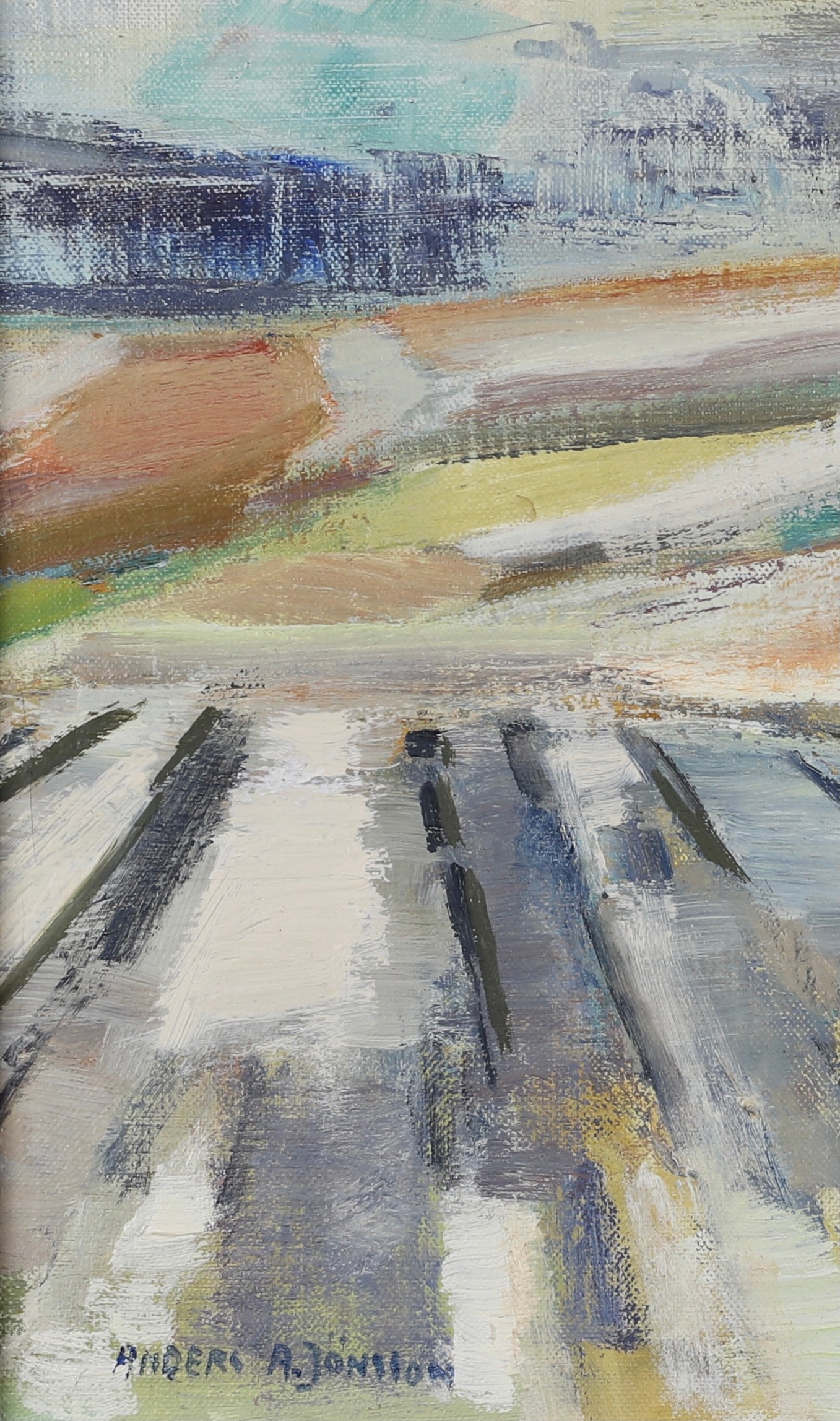 Vintage Mid Century Oil Painting By A A Jönsson Sweden