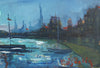 Mid Century Original Cityscape Oil Painting L Zelig Sweden