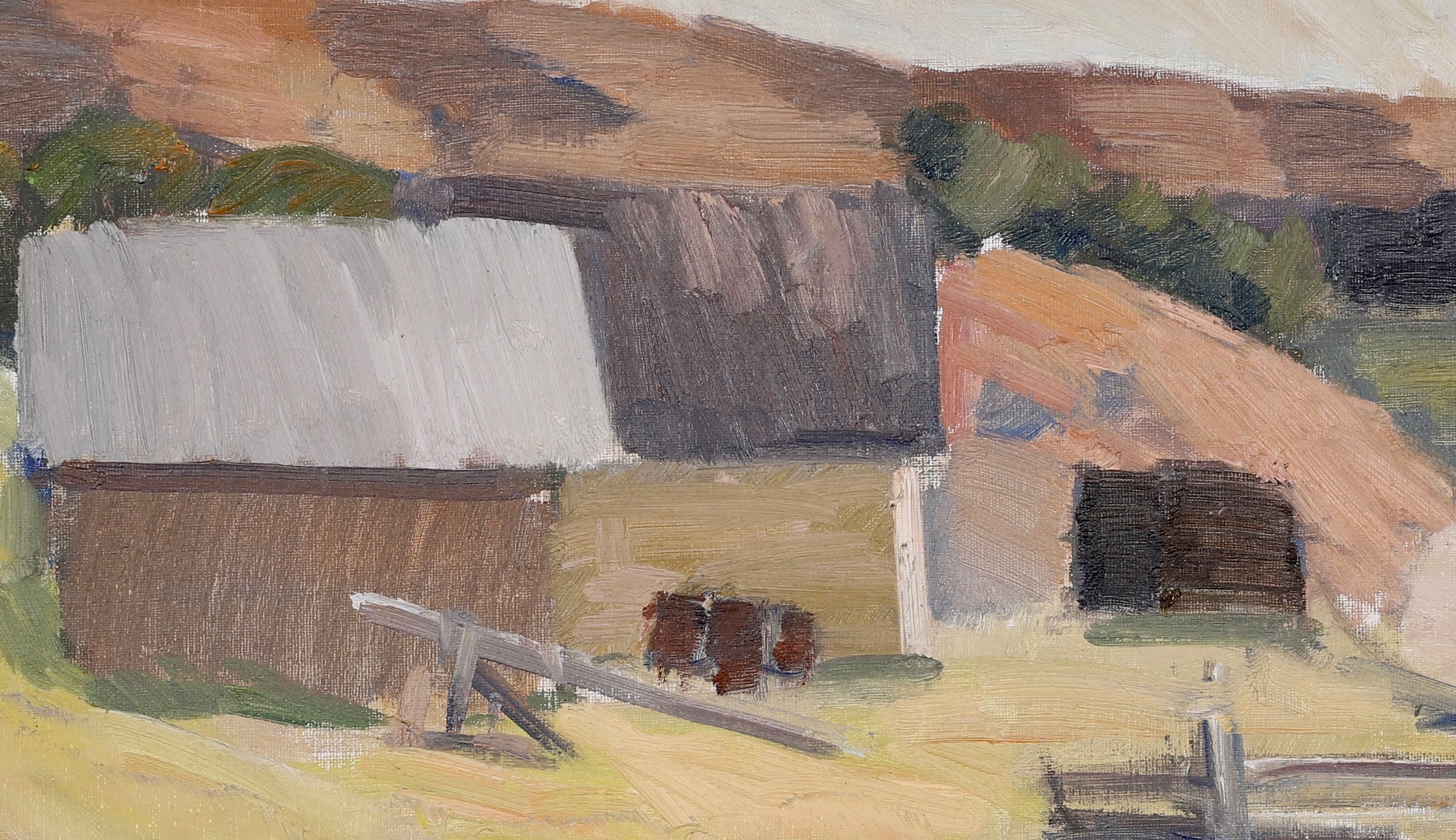 Vintage Landscape Oil Painting by T Nilsson from Sweden