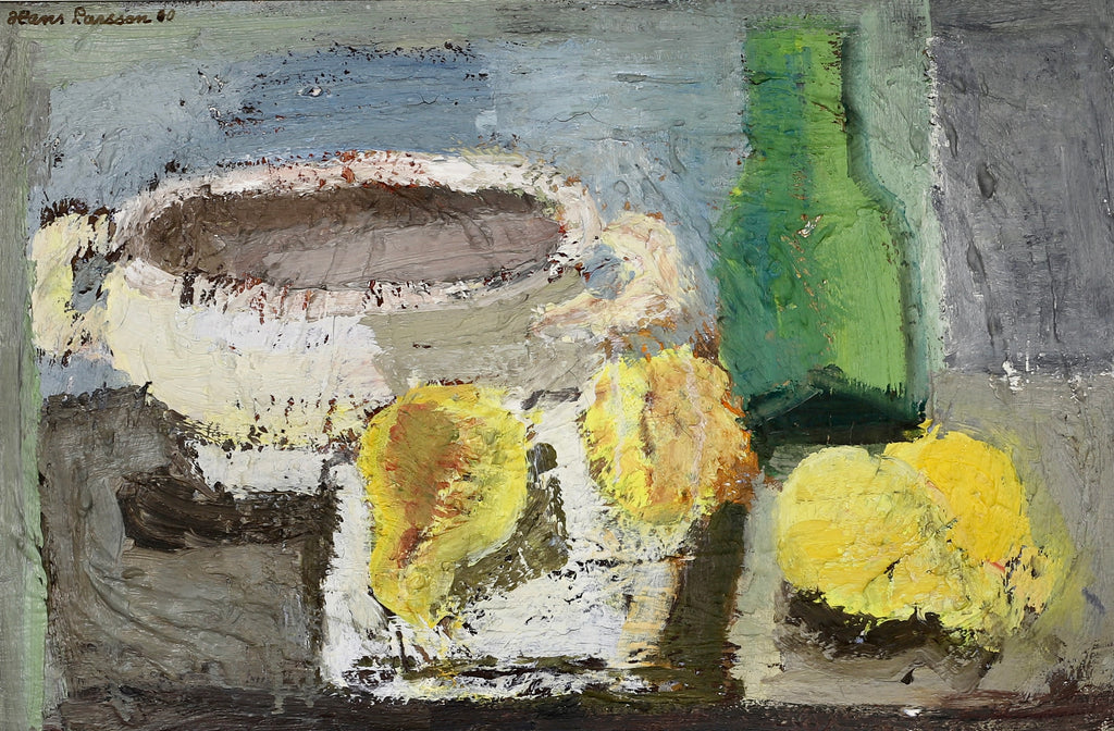 Vintage Art Still Life Mid Century Oil Painting From Sweden 1960