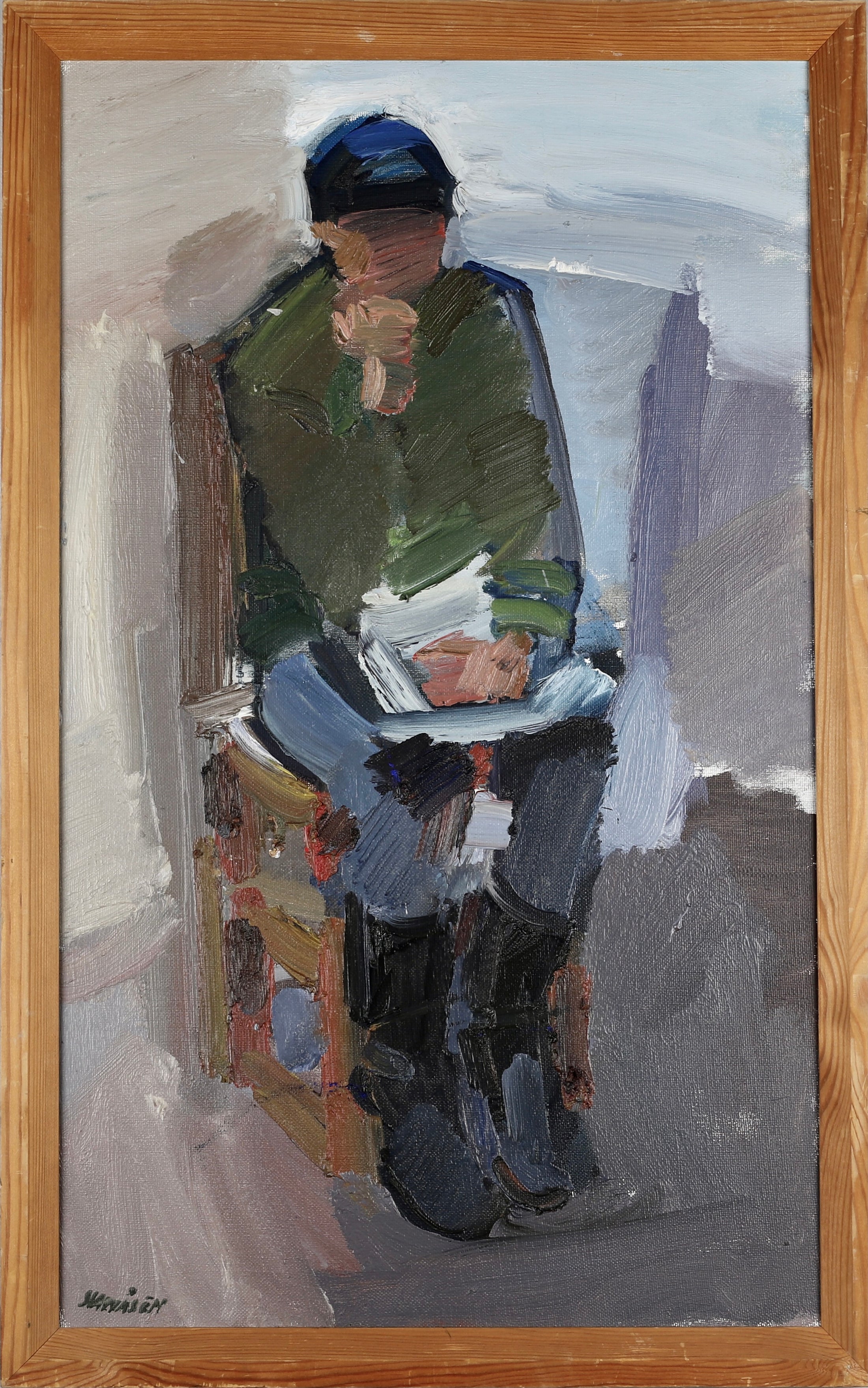 Mid Century Oil Painting Vintage Art Room by G Stawåsen Sweden