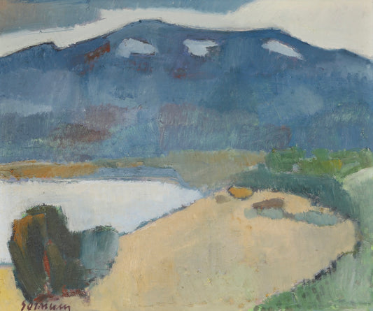 Mid Century Original Landscape Oil Painting From Sweden