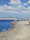 Load image into Gallery viewer, Mid Century Original Coastal Oil Painting From Sweden by E Ljungberg 1969
