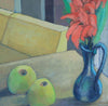 Mid Century Mod Vintage Still Life Oil Painting From Sweden
