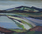 Swedish Mid Century Landscape Oil Painting by Allen Erwö 1954