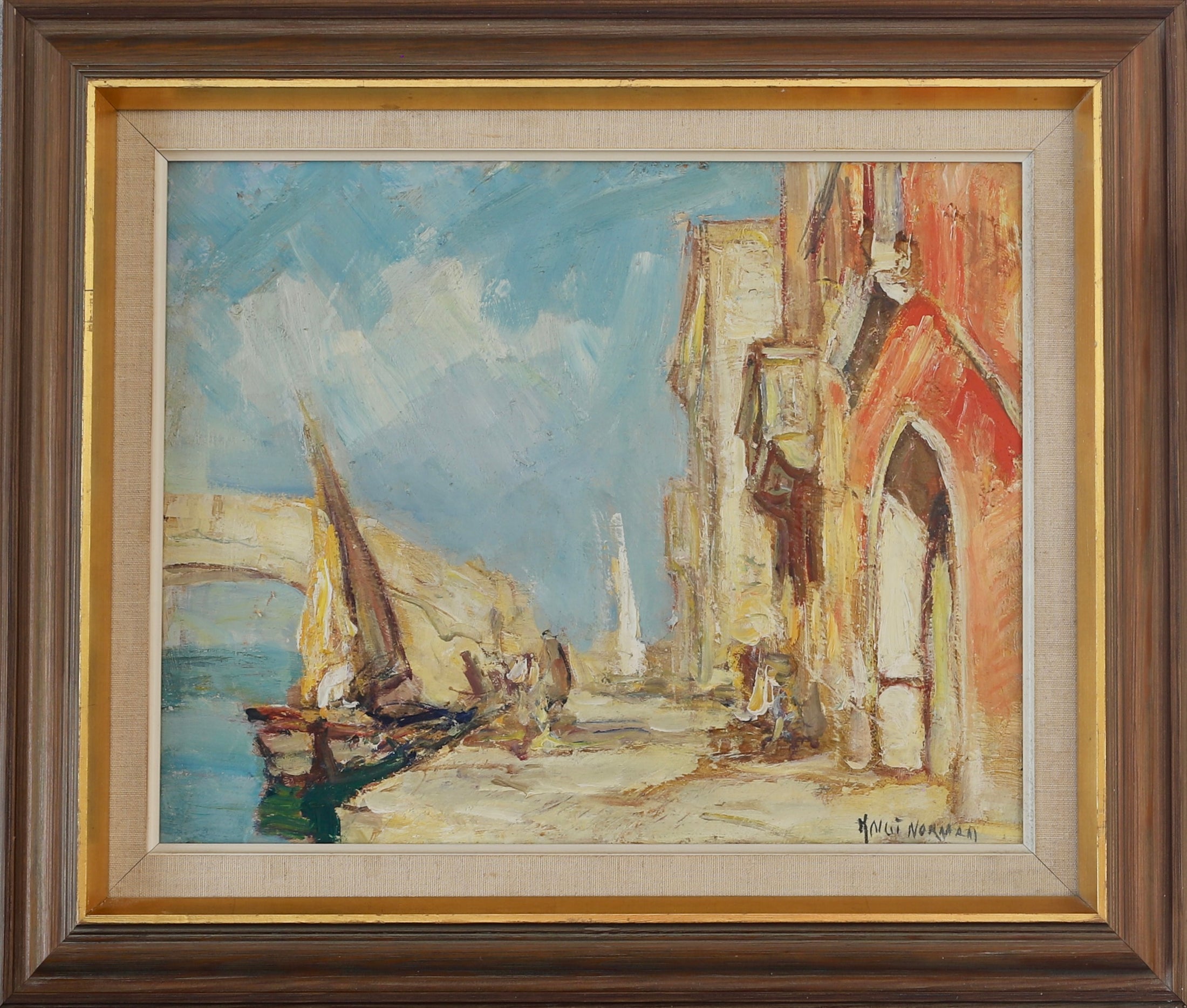 Mid Century Original Oil Painting From Sweden by K Norman