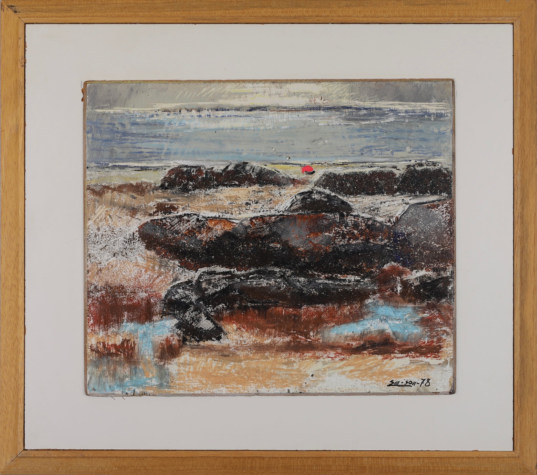 Mid Century Vintage Art Room Oil Painting By E Emmanuelsson Sweden