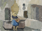 Mid Century Original Figurative Oil Painting From Sweden