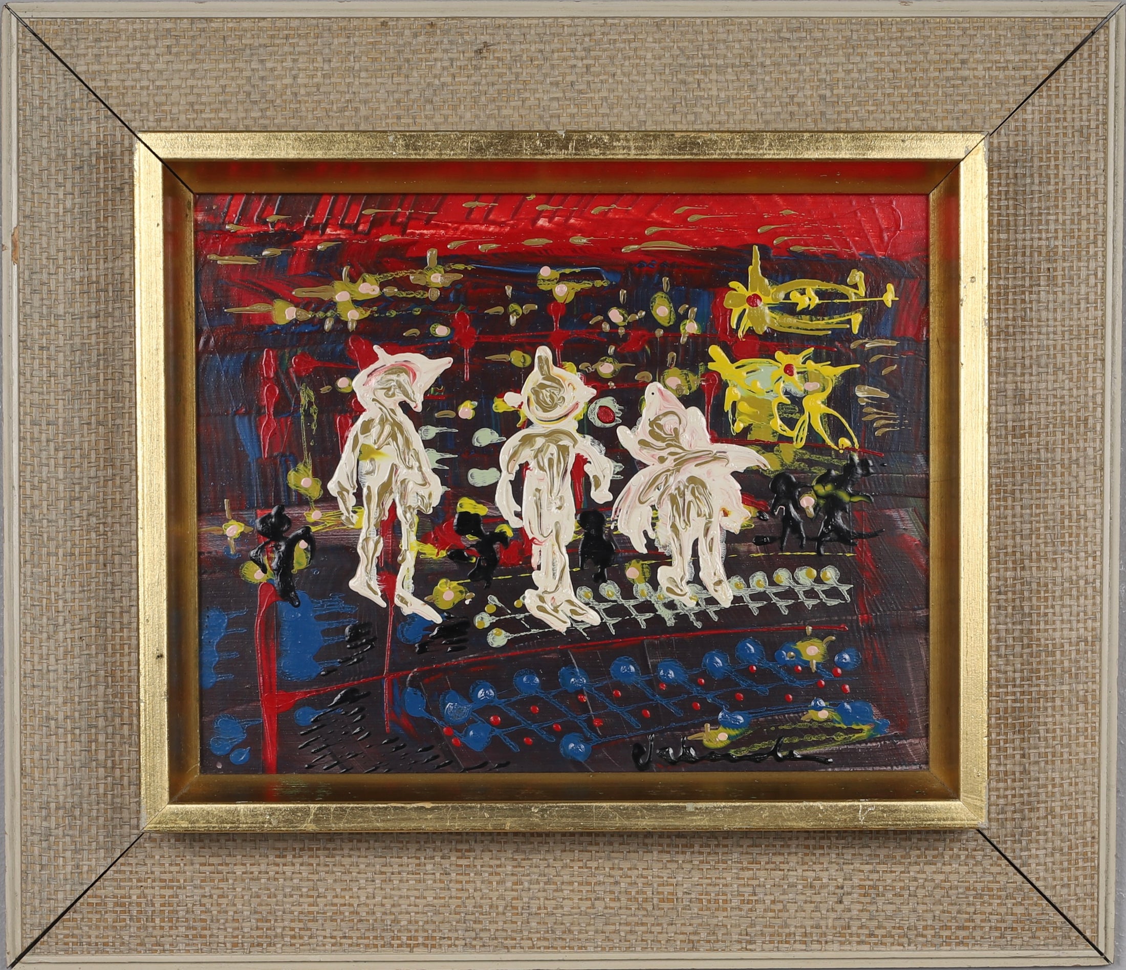 Mid Century Abstract Oil Painting From Sweden