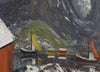 Mid Century Original Fjord Oil Painting From Sweden