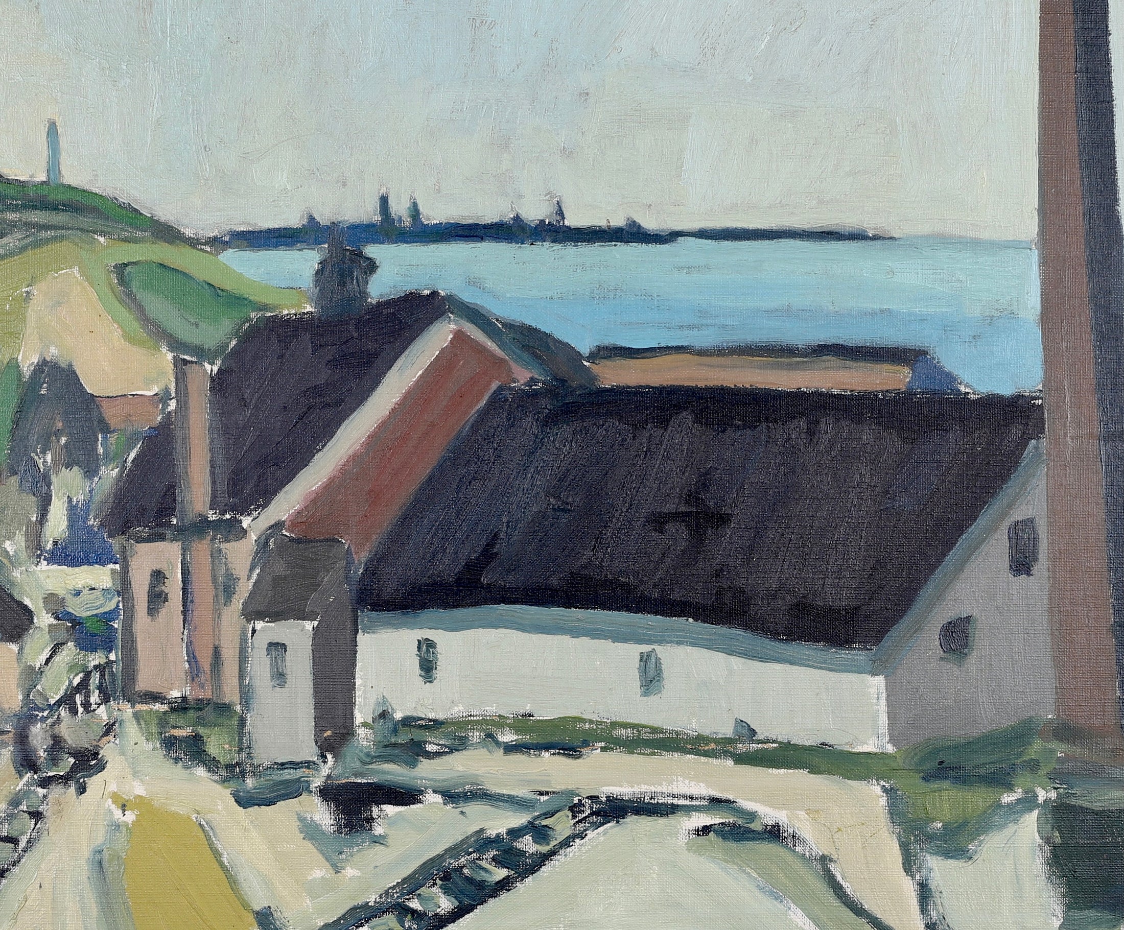 Vintage Mid Century Oil Painting From Sweden by M G Carlsson