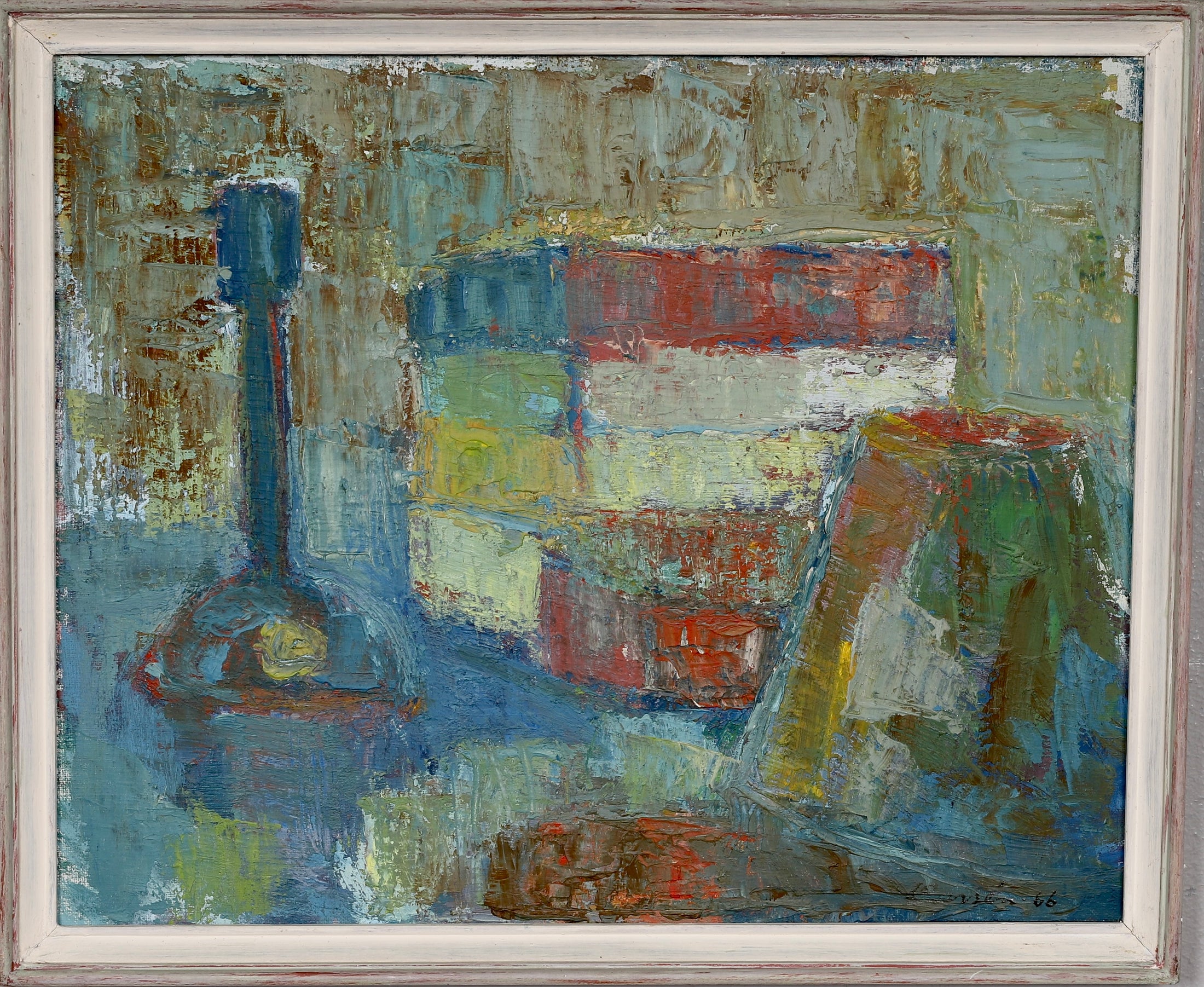 Original Mid Century Still Life Oil Painting by O Larsen from Sweden