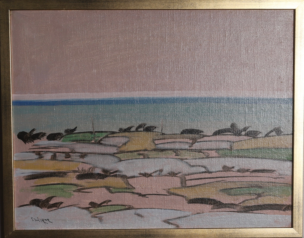 Vintage Mid Century Seascape Oil Painting By I Wiede Sweden