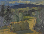 Mid Century Haystack Oil Painting From Sweden