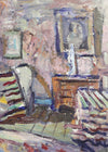 Mid Century Interior Oil Painting By R Persson From Sweden