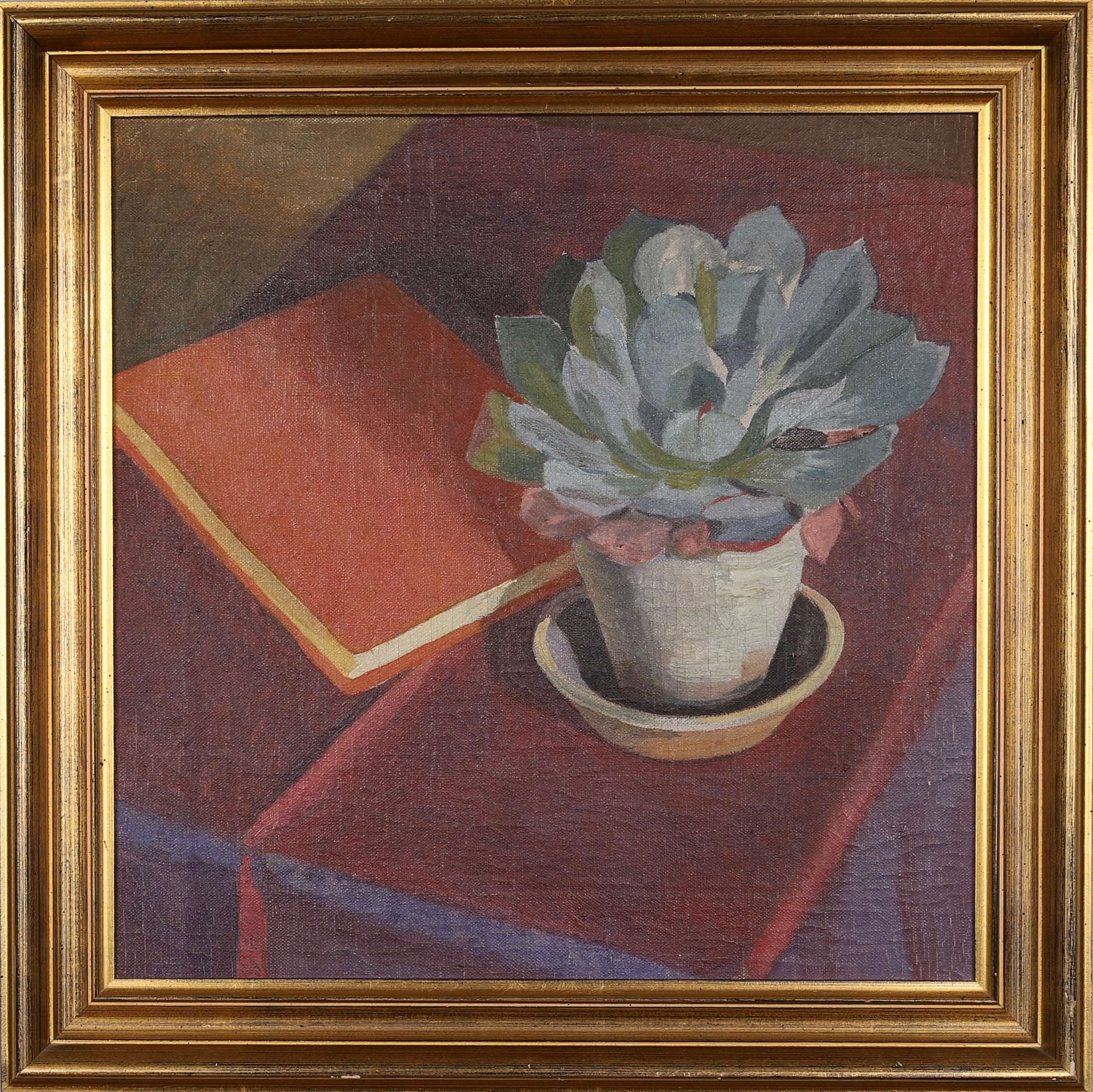 Vintage Art Room Mid Century Still Life Oil Painting From Sweden