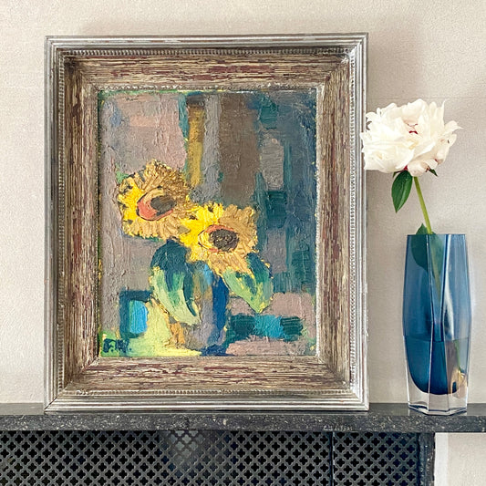 Vintage Mid Century Oil Painting From Sweden by F Nilsson