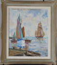 Load image into Gallery viewer, Mid Century Vintage Art Coastal Scene Oil Painting From Sweden
