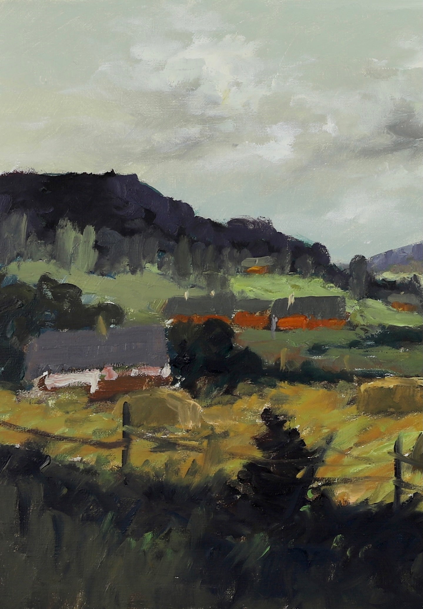Mid Century Vintage Landscape Oil Painting by T Ahlm From Sweden