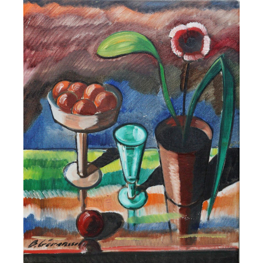 Original Vintage Still Life Oil Painting from Sweden