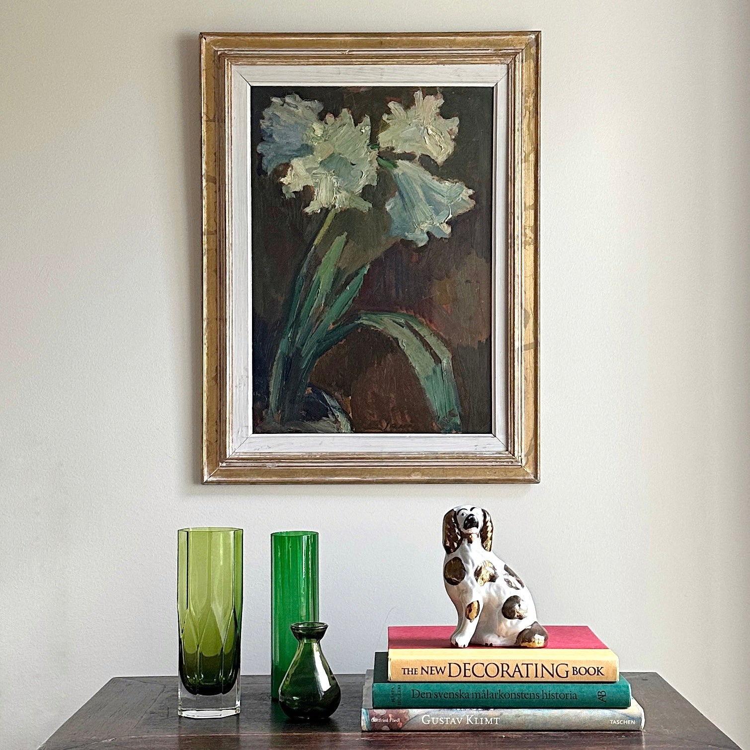 Vintage Mid Century Still Life Oil Painting By L Janis Sweden