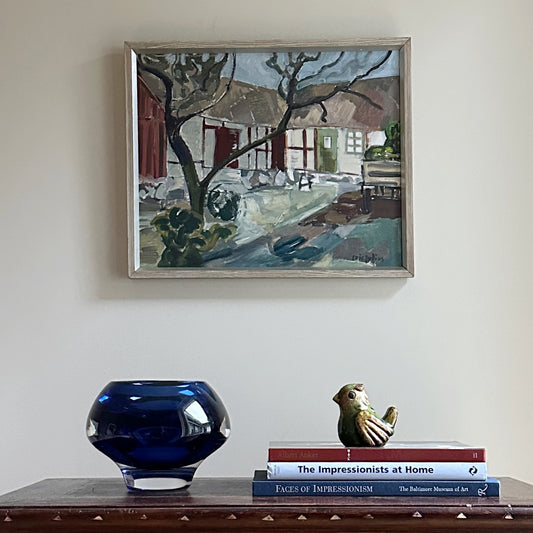 Mid Century Oil Painting by Listed Artist E Julius Sweden