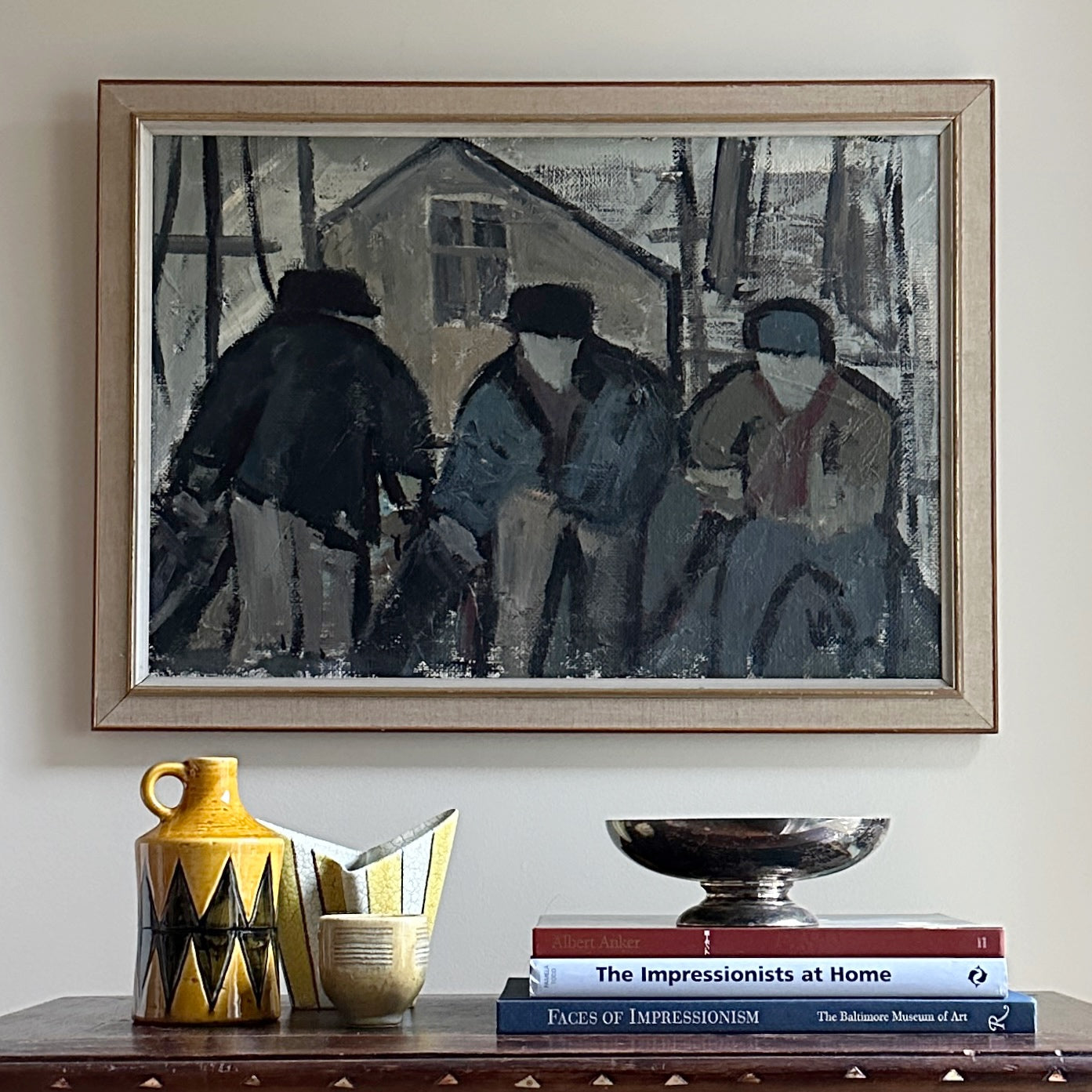 Mid Century Original Oil Painting From Sweden by K Christensen