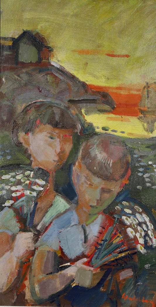 Original Vintage Portrait Oil Painting From Sweden by Wahlberg