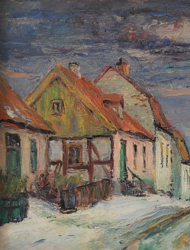 Colorful Vintage Original Oil Painting From Sweden