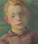 Vintage Mid Century Portrait Painting By E Fährm Sweden