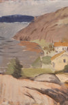 Mid Century Original Coastal Oil Painting From Sweden