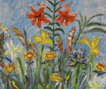 Colorful Vintage Original Floral Oil Painting From Sweden
