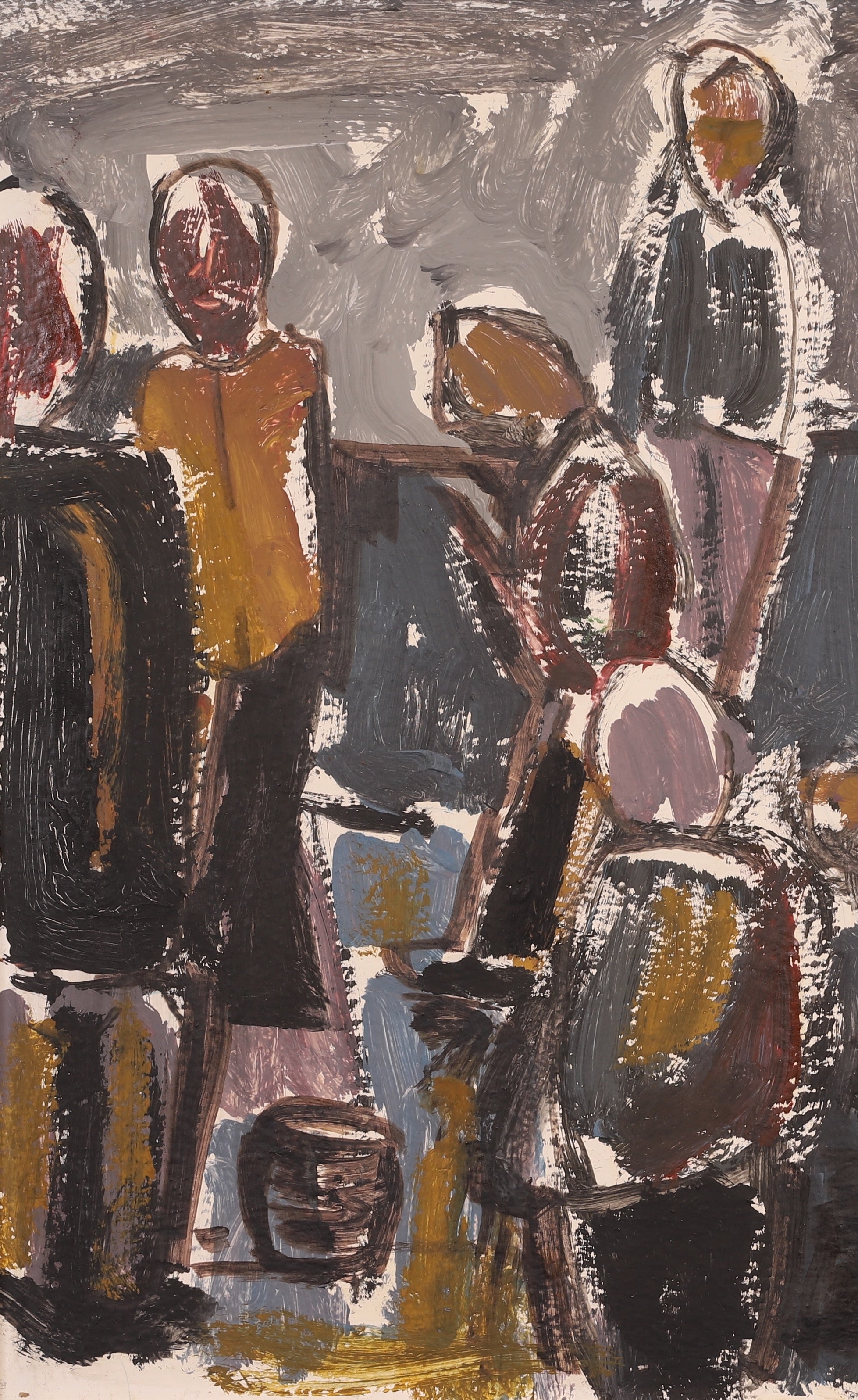 Vintage Oil Painting of Figures from Sweden