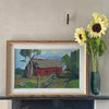 Mid Century Landscape Oil Painting From Sweden by P Flensburg