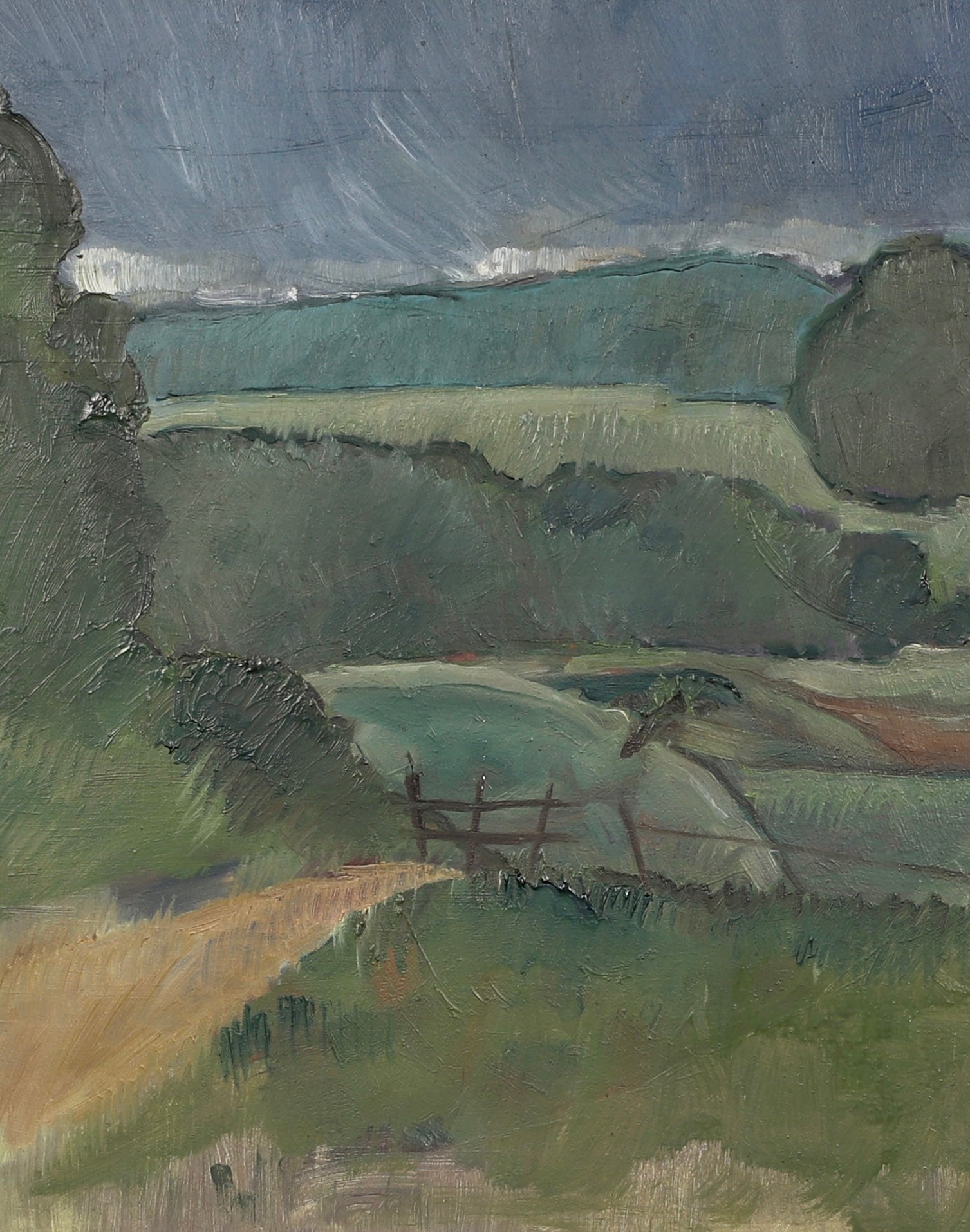 Mid Century Landscape Oil Painting From Sweden 1947