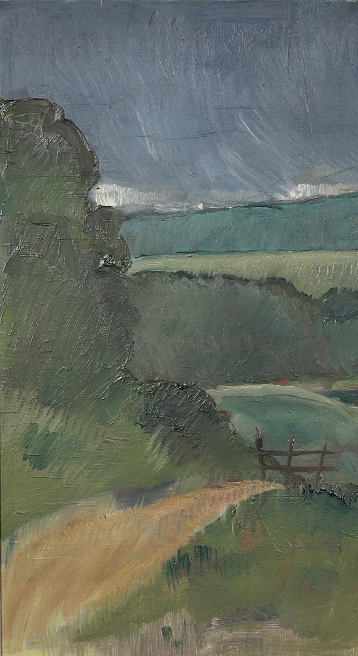 Mid Century Landscape Oil Painting From Sweden 1947
