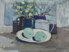 Mid Century Original Still Life Oil Painting From Sweden by Kristiansson
