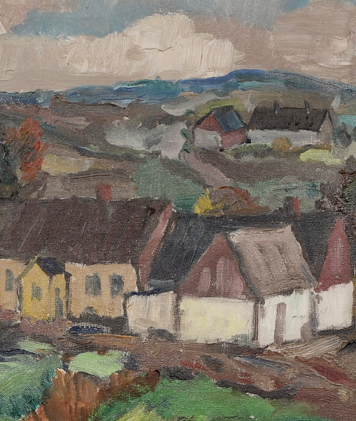Mid Century Original Landscape Oil Painting By K Ohlsson Sweden 1935