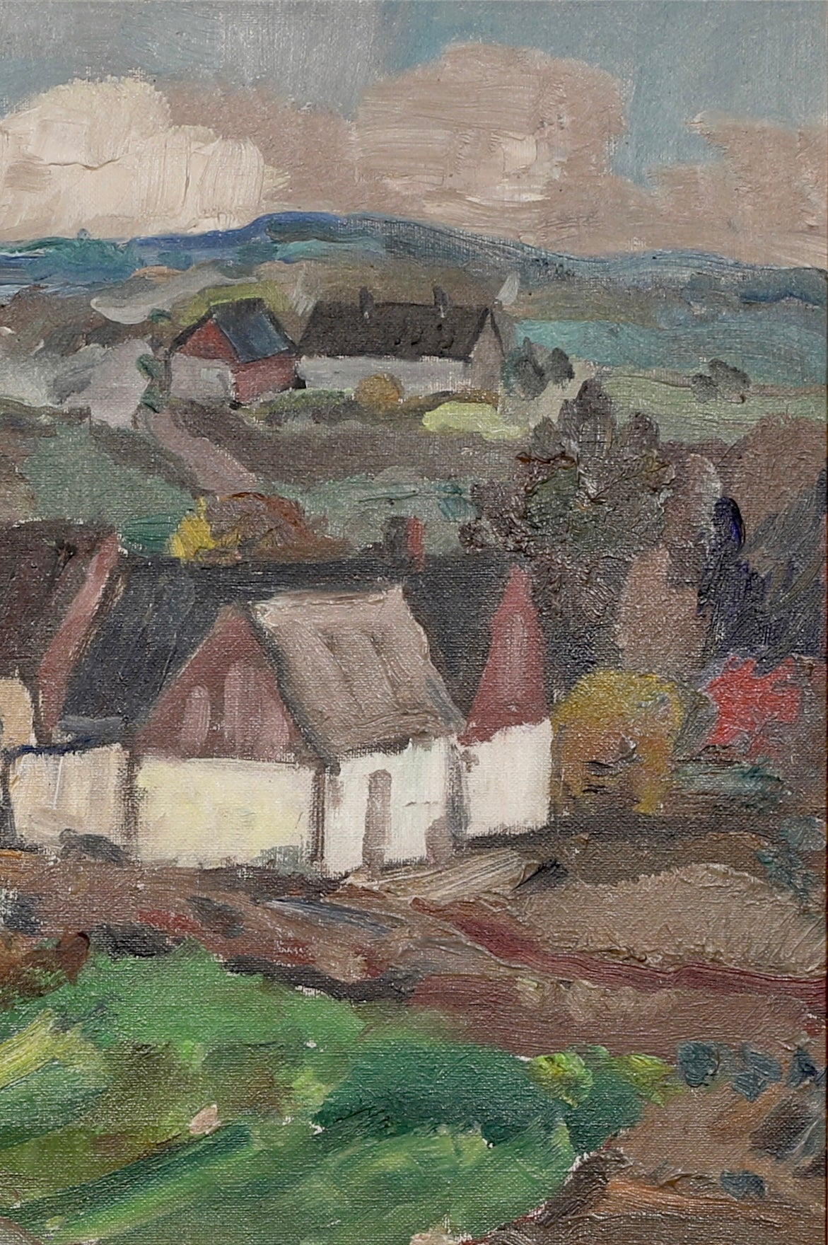 Mid Century Original Landscape Oil Painting By K Ohlsson Sweden 1935
