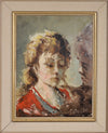 Swedish Vintage Woman's Portrait Oil Painting From Sweden