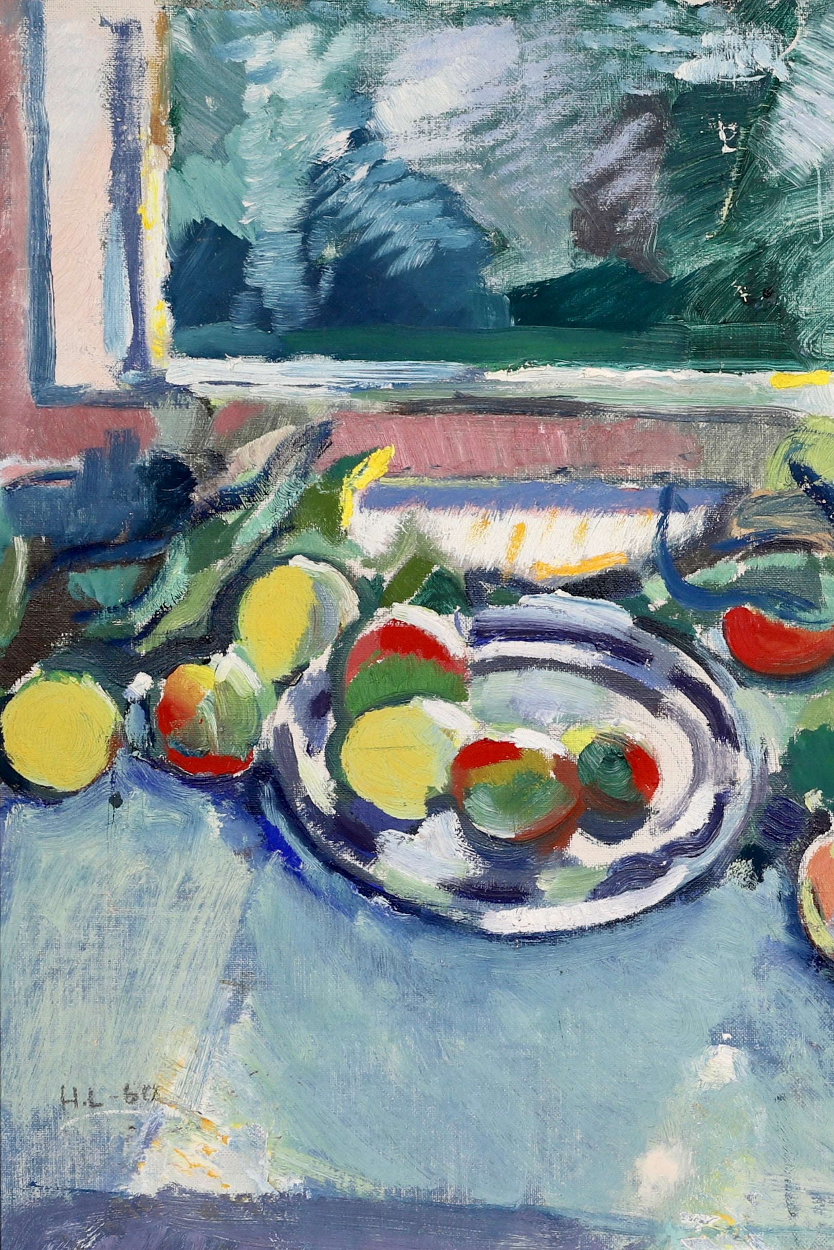 Swedish Vintage Art Still Life Oil Painting 1960