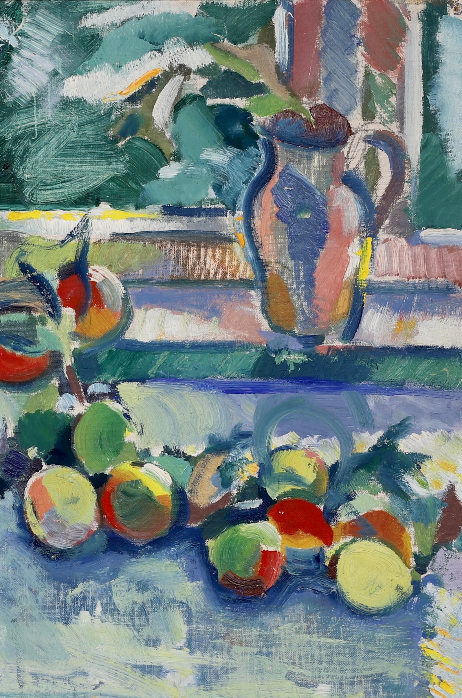Swedish Vintage Art Still Life Oil Painting 1960