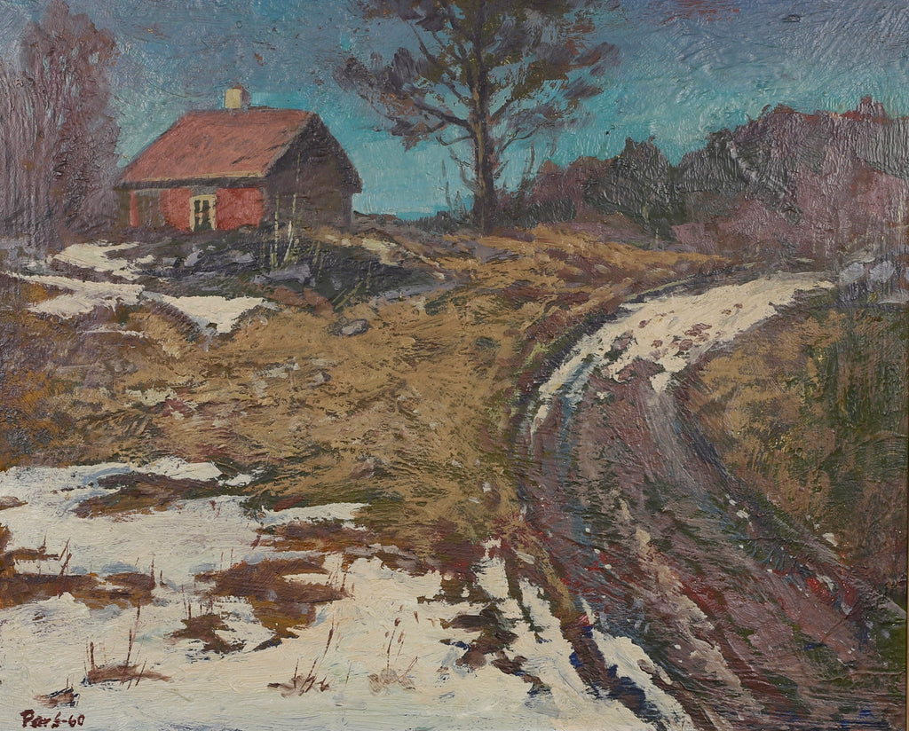 Mid Century Original Landscape Oil Painting From Sweden by F Pars