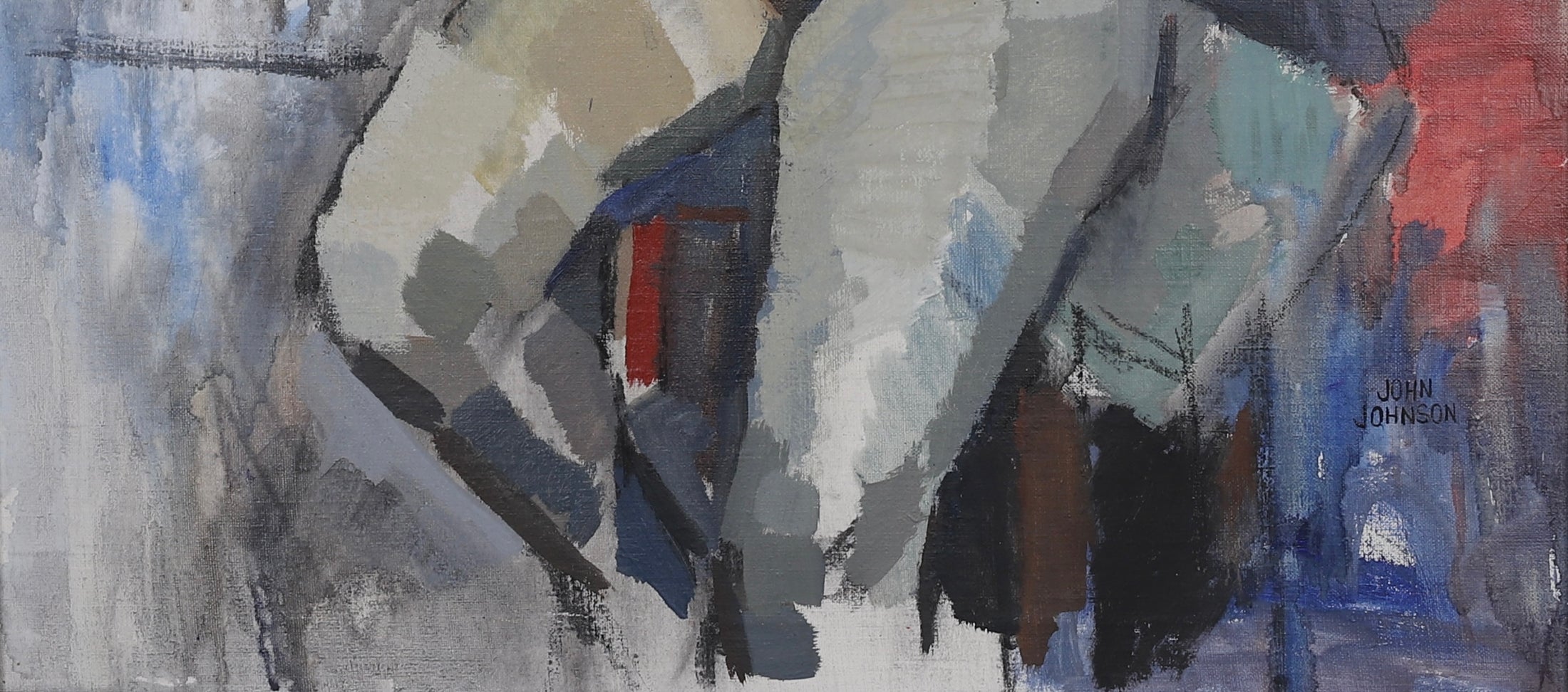 Original Vintage Figurative Oil Painting From Sweden by J Johnsson