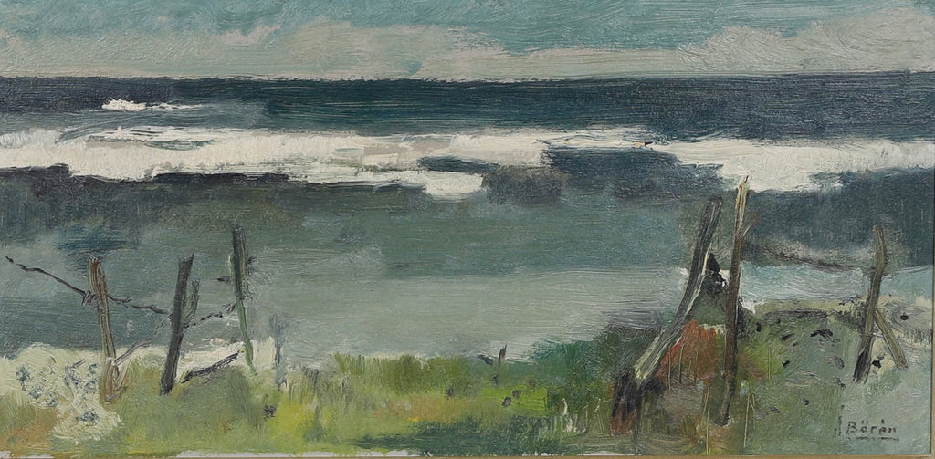 Vintage Seaside Oil Painting From Sweden by J Bören