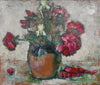 Vintage Mid Century Still Life Floral Oil Painting From Sweden