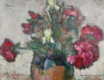 Vintage Mid Century Still Life Floral Oil Painting From Sweden