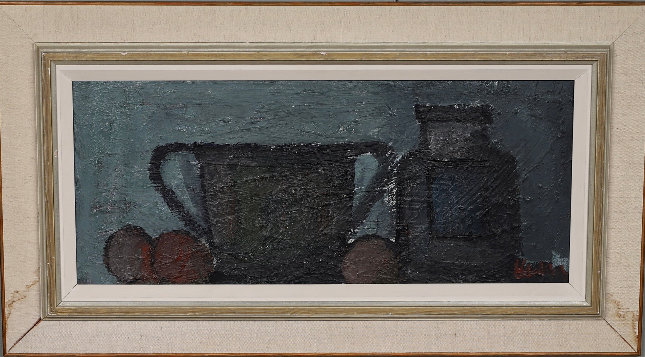 Mid Century Original Oil Painting From Sweden by K Christensen